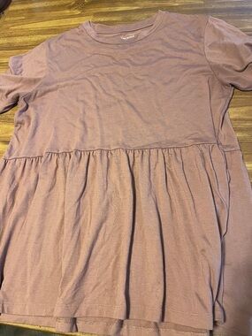 American Eagle Mauve Peplum Tee